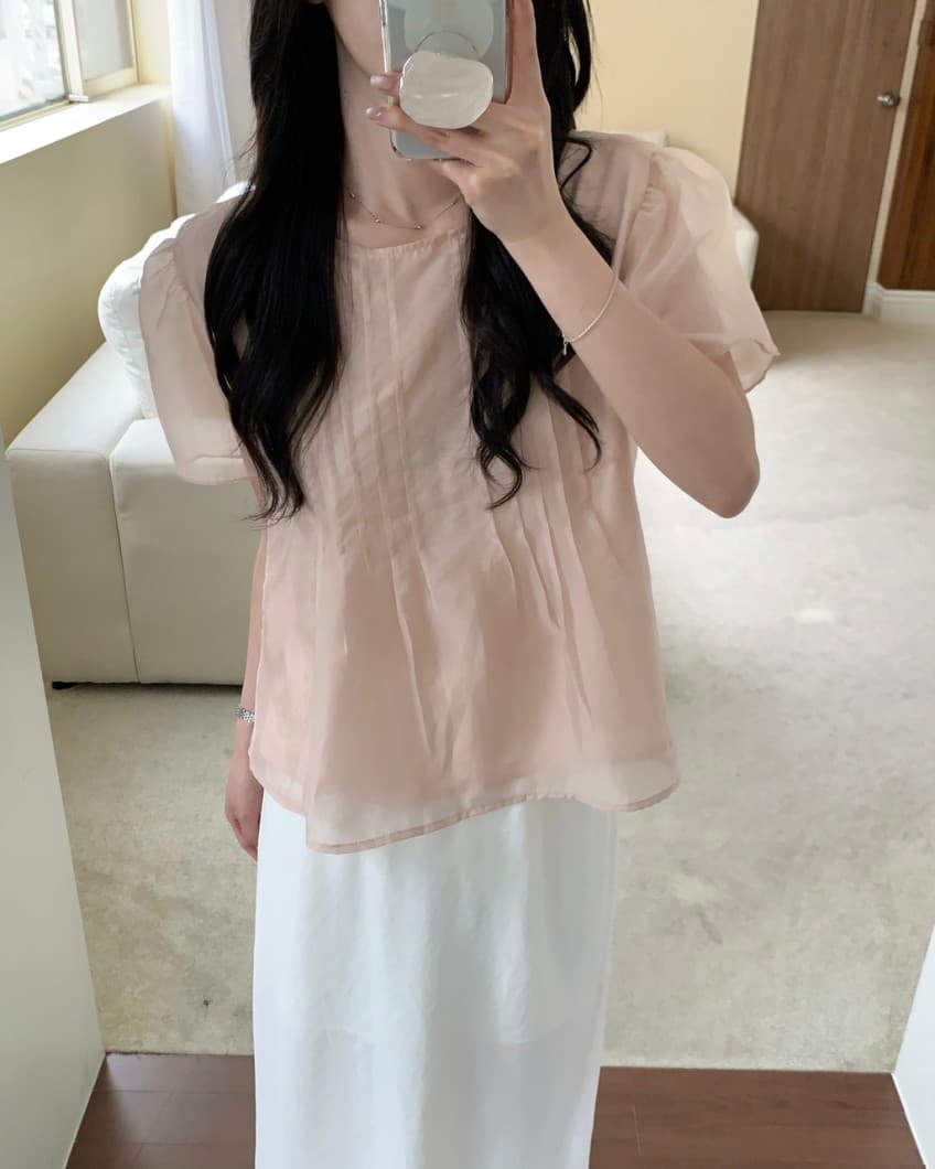 chic 한국 스타일 작은 대중 라운드 넥 풀오버 셔츠 상세 이미지 5