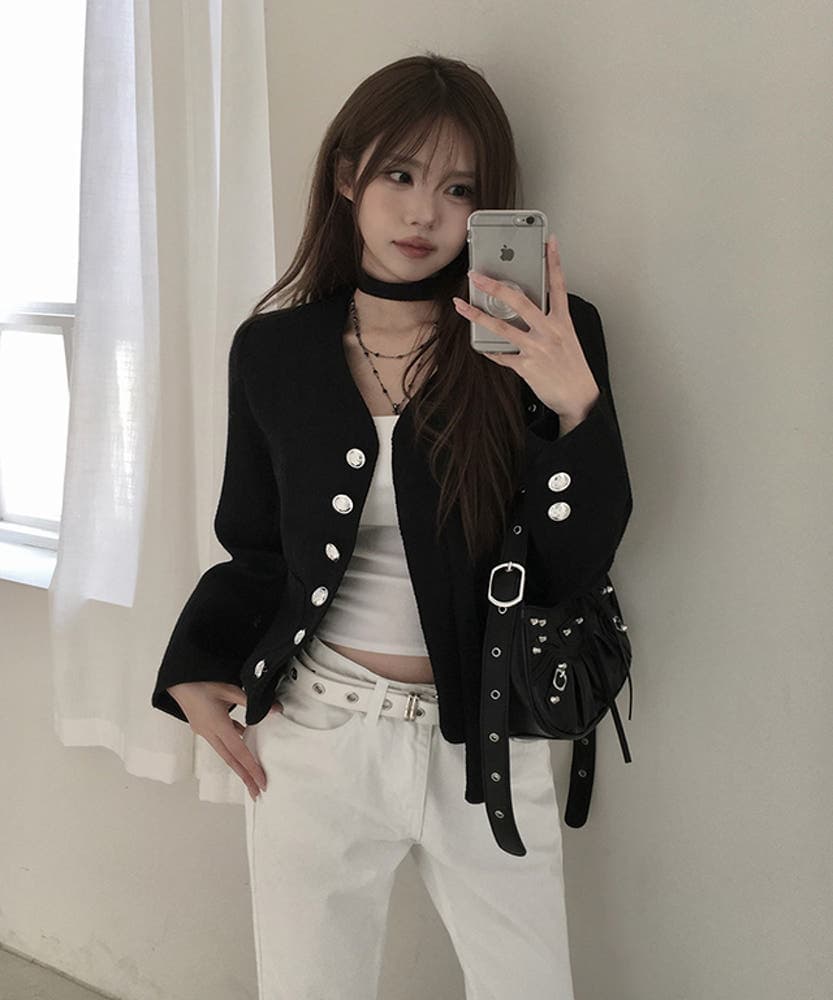 있음 선적 chic 한국 스타일 작은 샤넬 스타일 재킷 상세 이미지 2