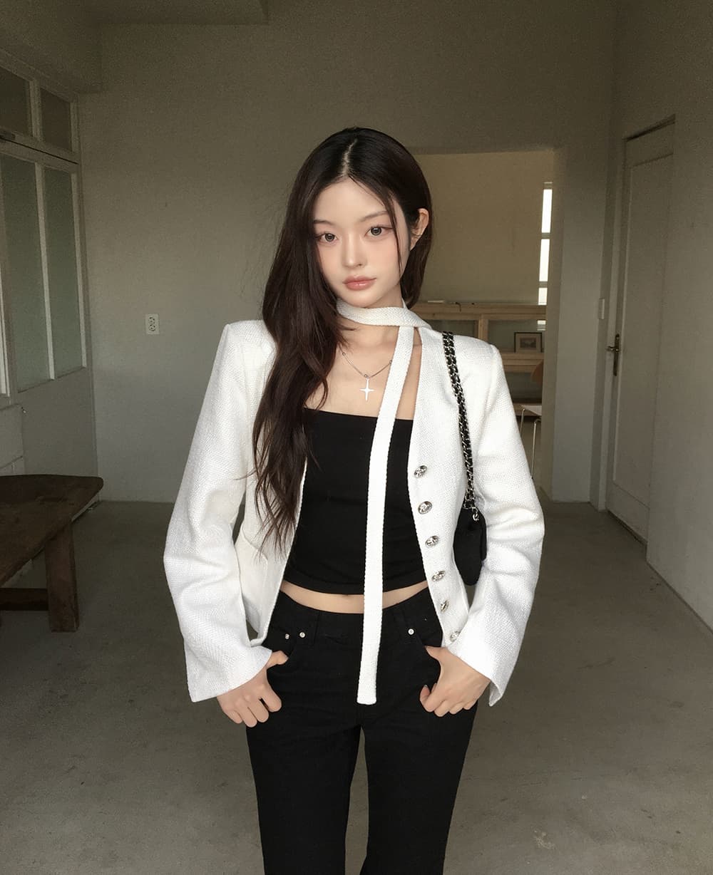 있음 선적 chic 한국 스타일 작은 샤넬 스타일 재킷 상세 이미지 13