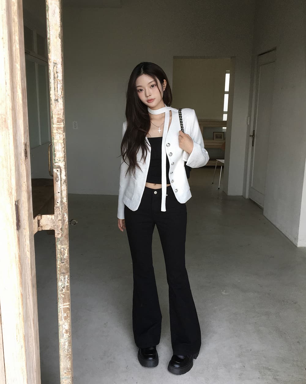 있음 선적 chic 한국 스타일 작은 샤넬 스타일 재킷 상세 이미지 14