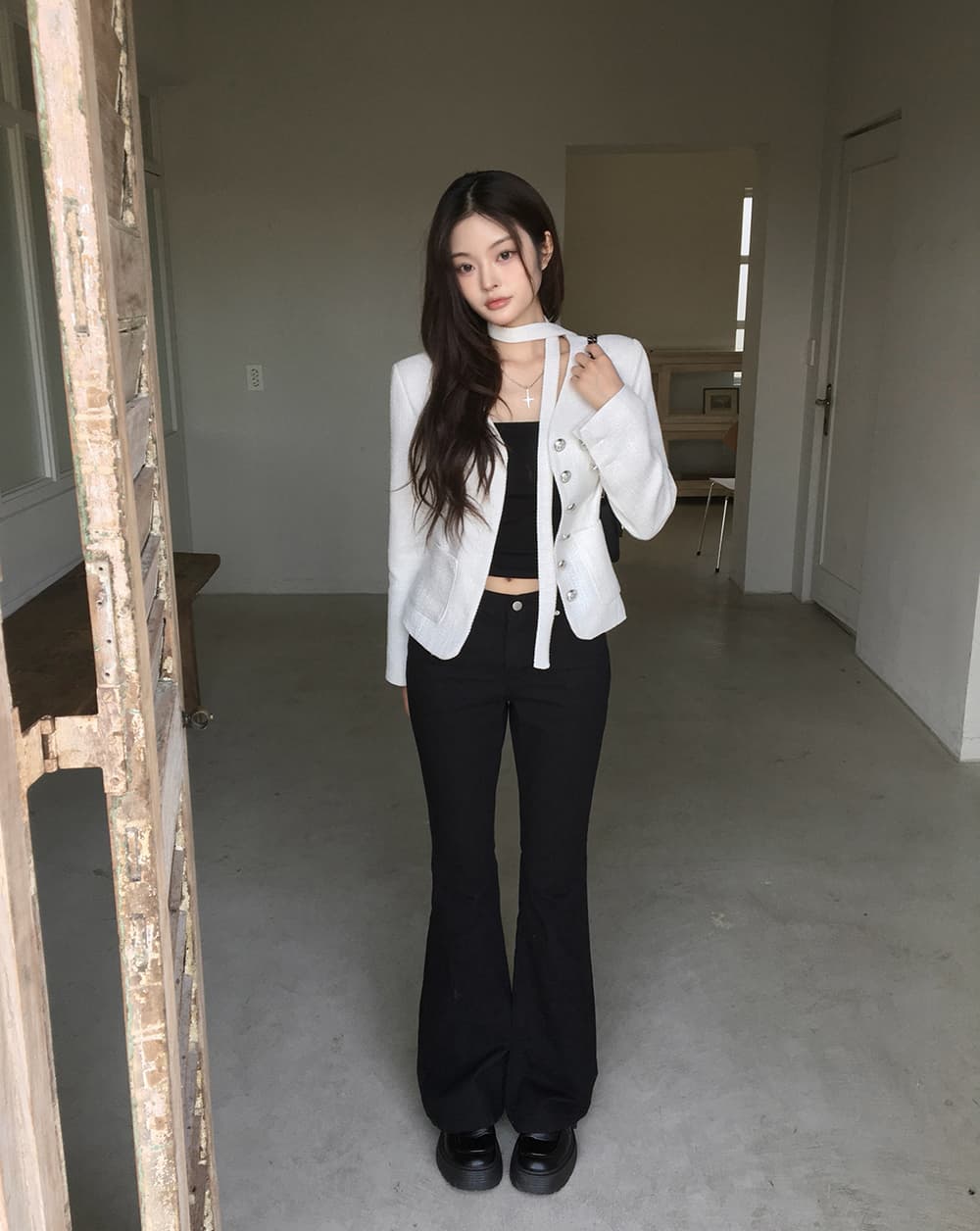 있음 선적 chic 한국 스타일 작은 샤넬 스타일 재킷 상세 이미지 15