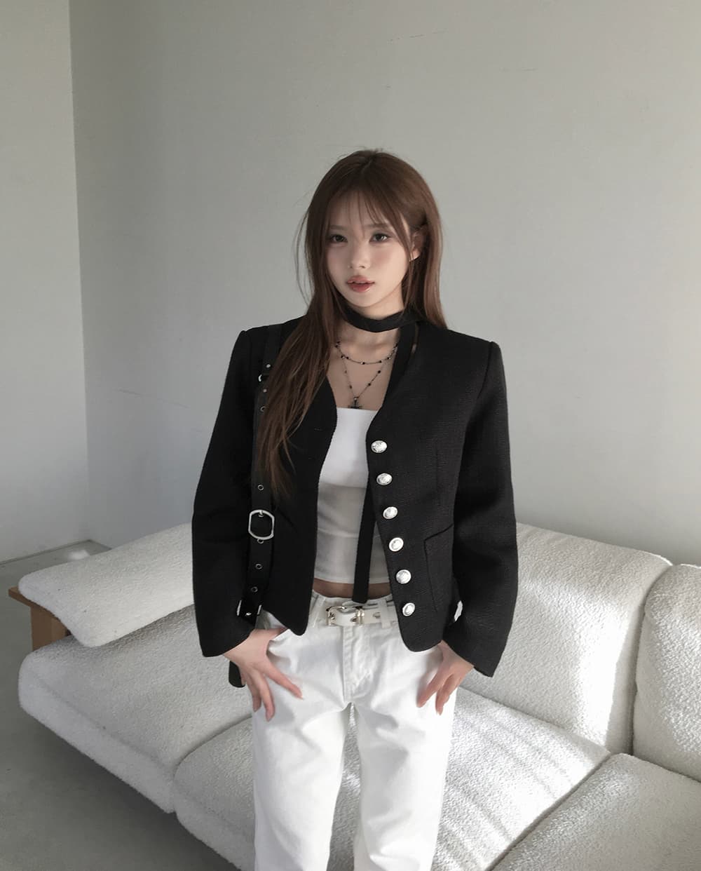있음 선적 chic 한국 스타일 작은 샤넬 스타일 재킷 상세 이미지 20