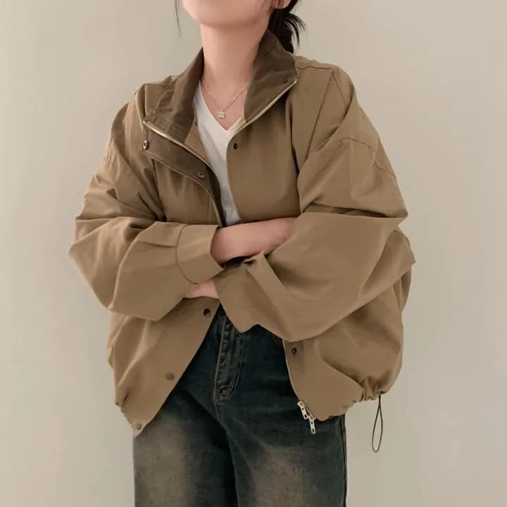 있음 선적 chic 한국 스타일 배색 캐주얼 재킷 상세 이미지 20