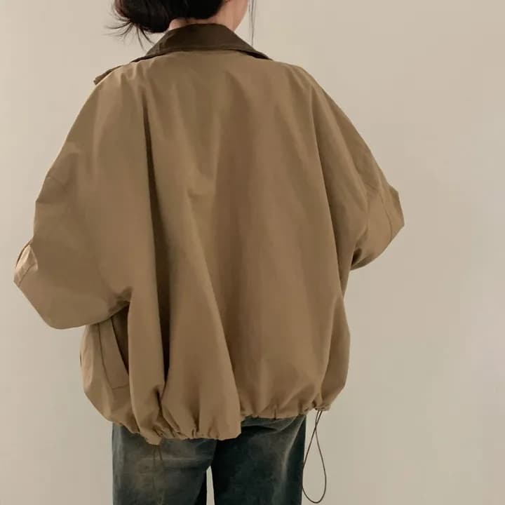 있음 선적 chic 한국 스타일 배색 캐주얼 재킷 상세 이미지 22