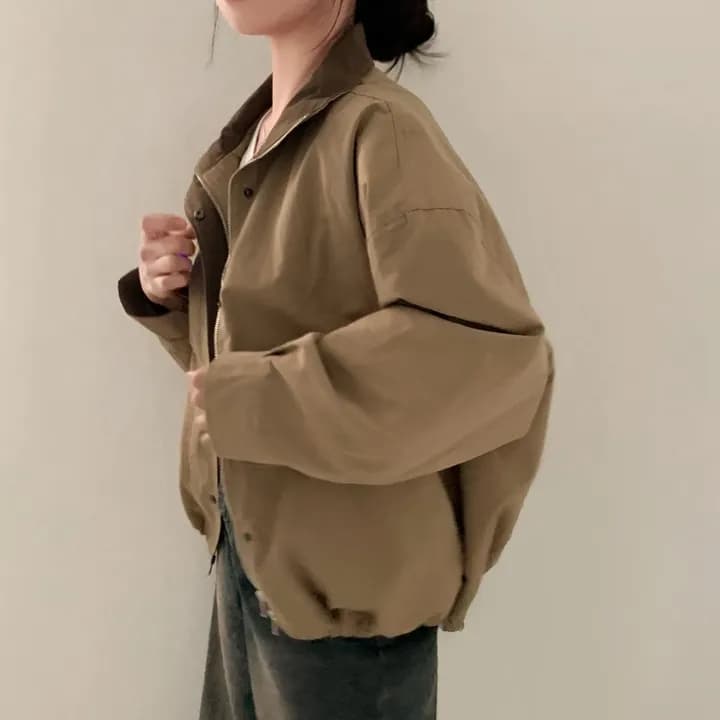 있음 선적 chic 한국 스타일 배색 캐주얼 재킷 상세 이미지 23