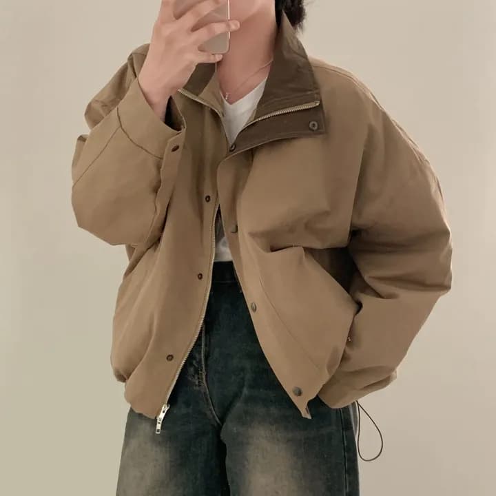 있음 선적 chic 한국 스타일 배색 캐주얼 재킷 상세 이미지 28