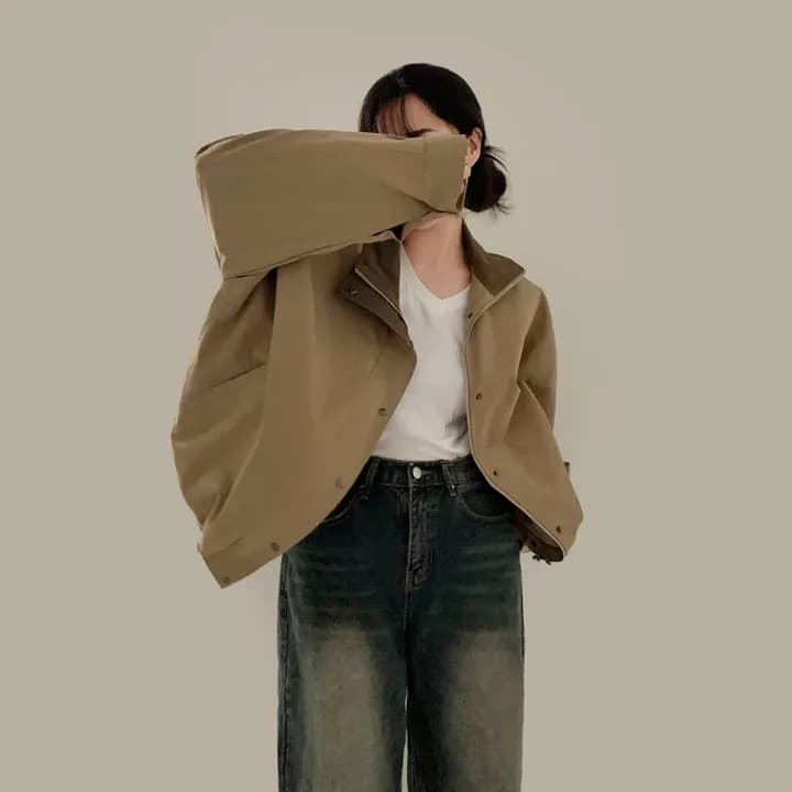 있음 선적 chic 한국 스타일 배색 캐주얼 재킷 상세 이미지 32
