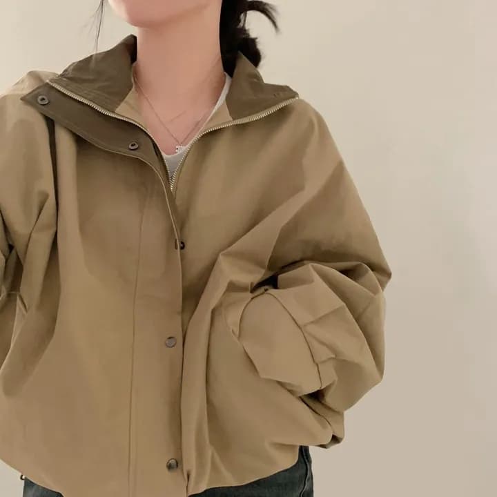 있음 선적 chic 한국 스타일 배색 캐주얼 재킷 상세 이미지 39