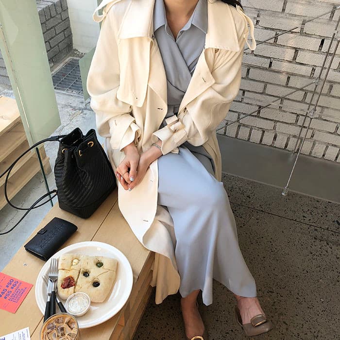 chic 한국 스타일 십자가 스트랩 품격 드레스 상세 이미지 15