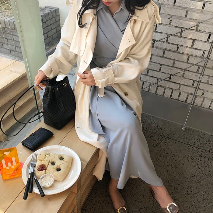 chic 한국 스타일 십자가 스트랩 품격 드레스 상세 이미지 17