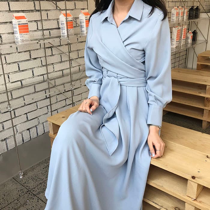 chic 한국 스타일 십자가 스트랩 품격 드레스 상세 이미지 26