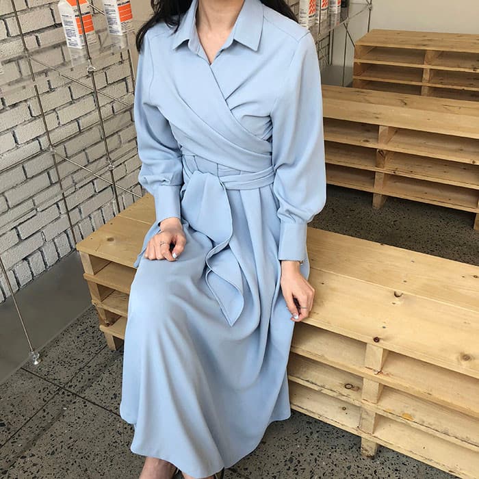 chic 한국 스타일 십자가 스트랩 품격 드레스 상세 이미지 27