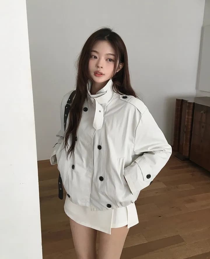 chic 한국 스타일 이중 버튼 재킷 상세 이미지 7