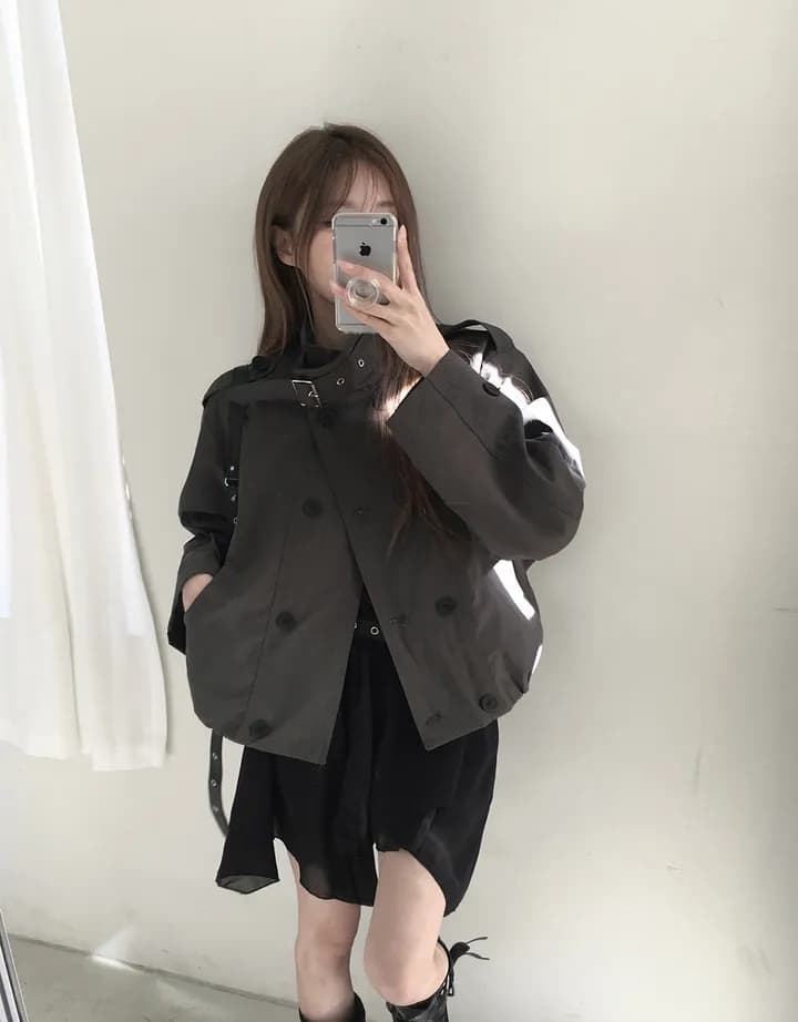 chic 한국 스타일 이중 버튼 재킷 상세 이미지 21