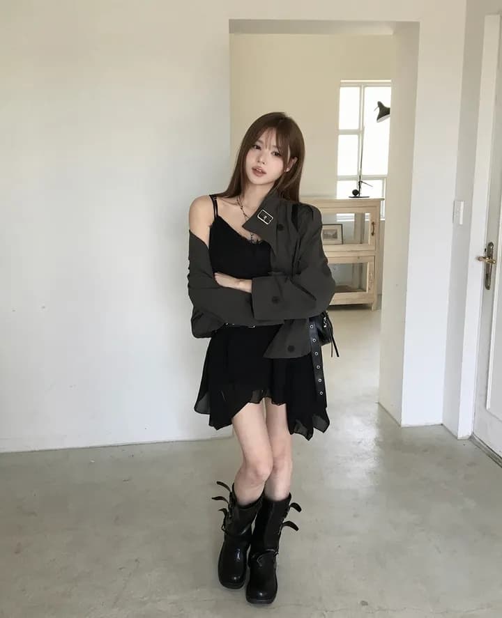 chic 한국 스타일 이중 버튼 재킷 상세 이미지 27