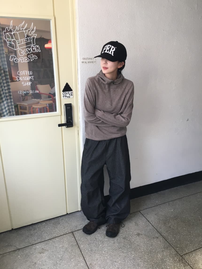 chic 한국 스타일 구덩이 기사 후드 니트 후드티 상세 이미지 29