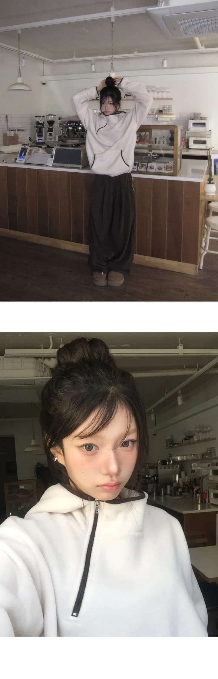 chic 한국 스타일 코듀로이 루즈핏 캐주얼 바지 긴 바지 상세 이미지 10