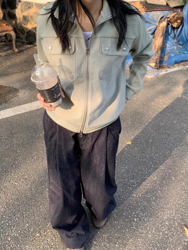 chic 한국 스타일 패치워크 캐주얼 작은 대중 재킷 상세 이미지 12