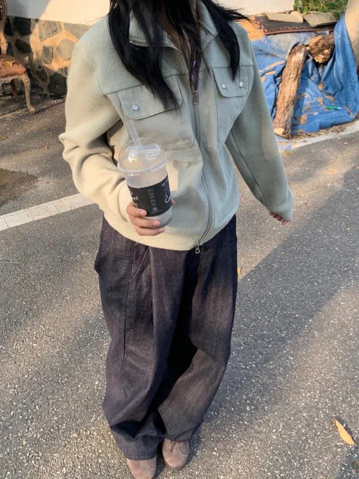 chic 한국 스타일 패치워크 캐주얼 작은 대중 재킷 상세 이미지 13