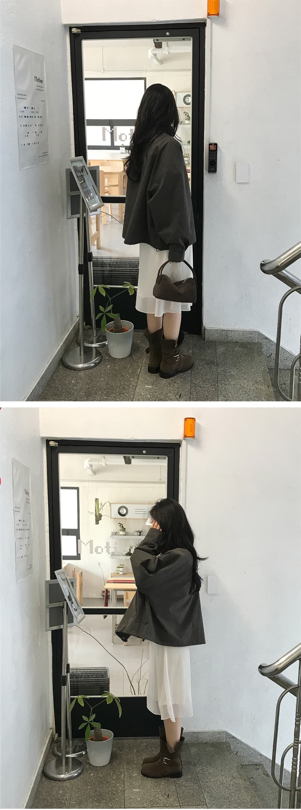 chic 한국 스타일 배색 캐주얼 재킷 재킷 상세 이미지 7