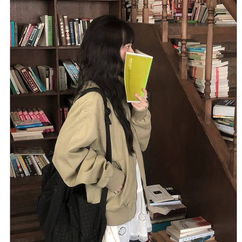 chic 한국 스타일 야구 외투 이미지 5