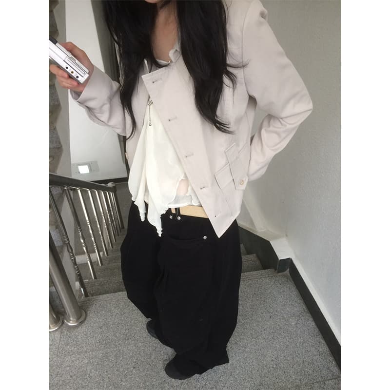 chic 한국 스타일 불규칙 재킷 이미지 5