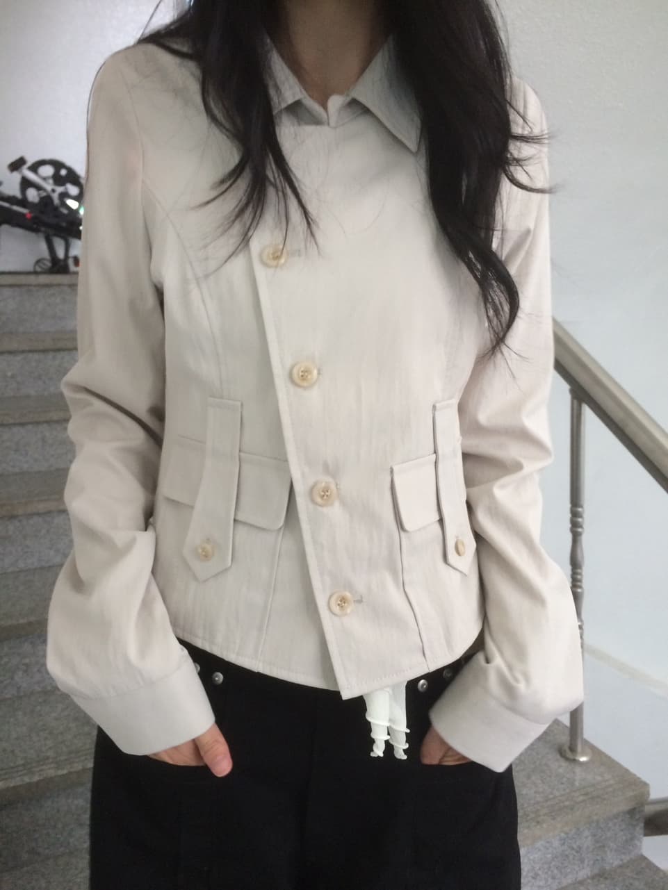 chic 한국 스타일 불규칙 재킷 상세 이미지 9