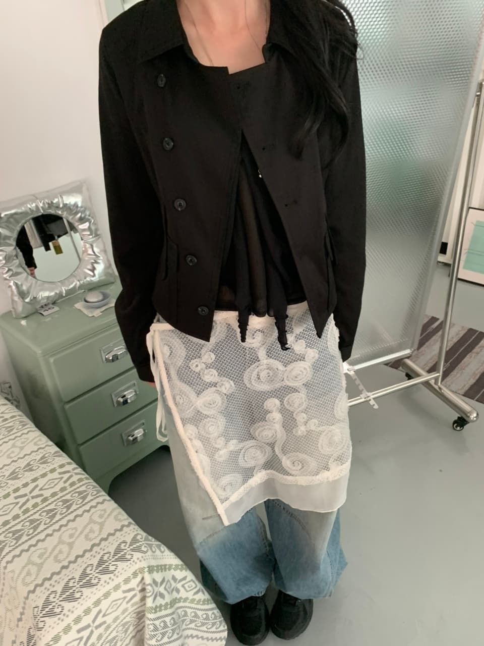 chic 한국 스타일 불규칙 재킷 상세 이미지 35