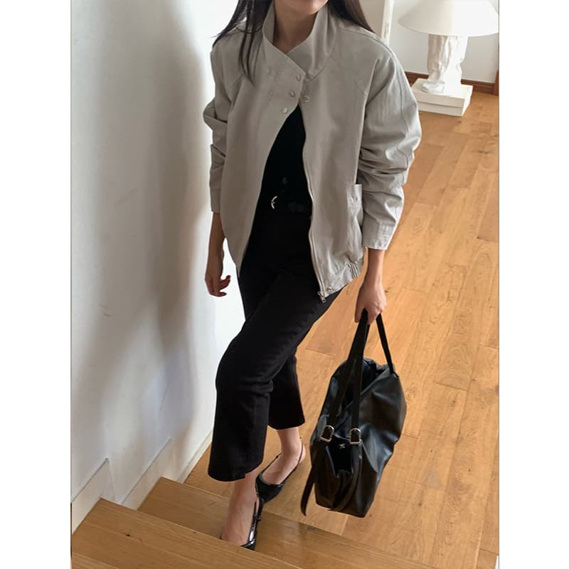 chic 한국 스타일 미니멀리즘 쇼트 스타일 재킷 재킷 이미지 5