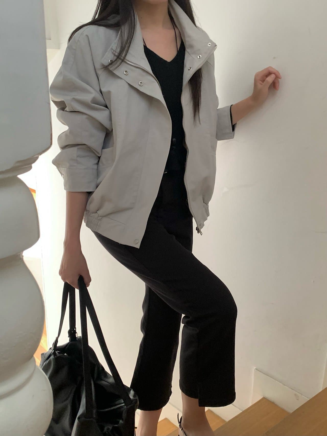 chic 한국 스타일 미니멀리즘 쇼트 스타일 재킷 재킷 상세 이미지 23