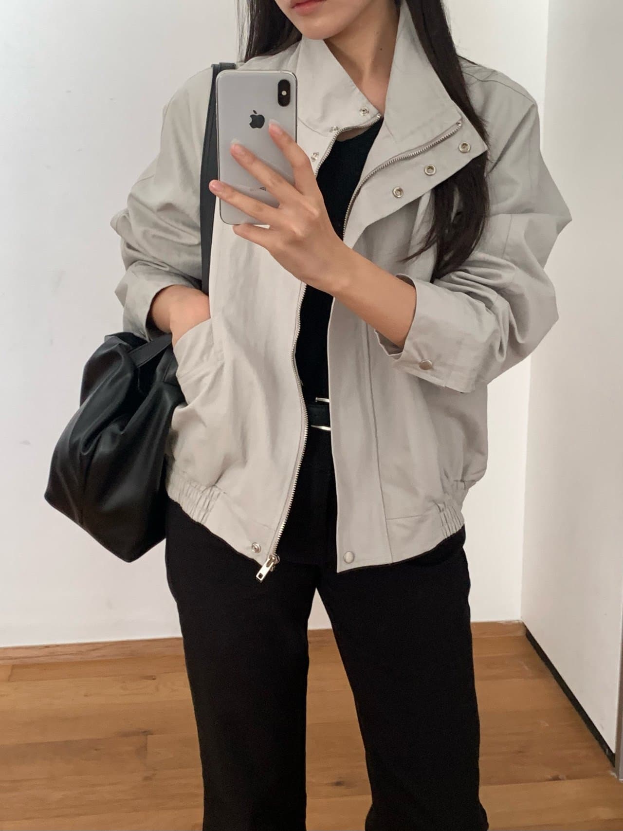 chic 한국 스타일 미니멀리즘 쇼트 스타일 재킷 재킷 상세 이미지 37