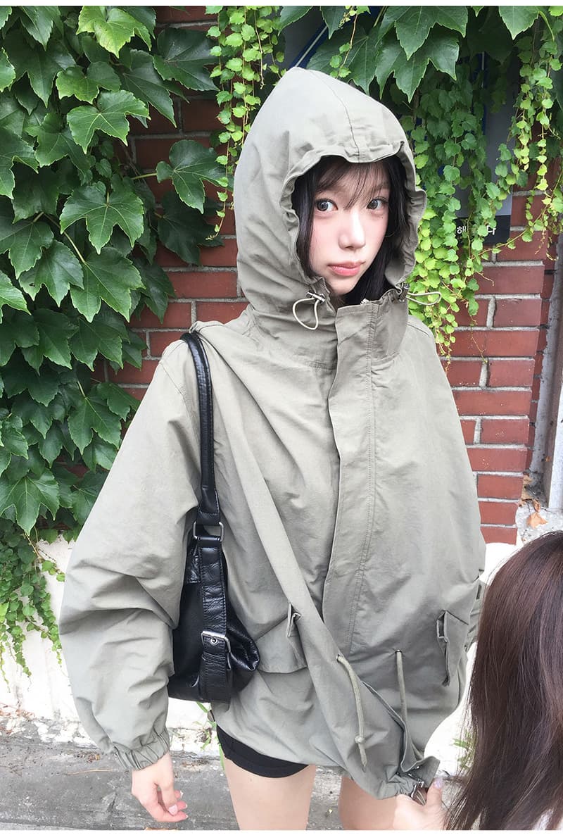 chic 한국 스타일 미니멀리즘 쇼트 스타일 재킷 재킷 상세 이미지 2