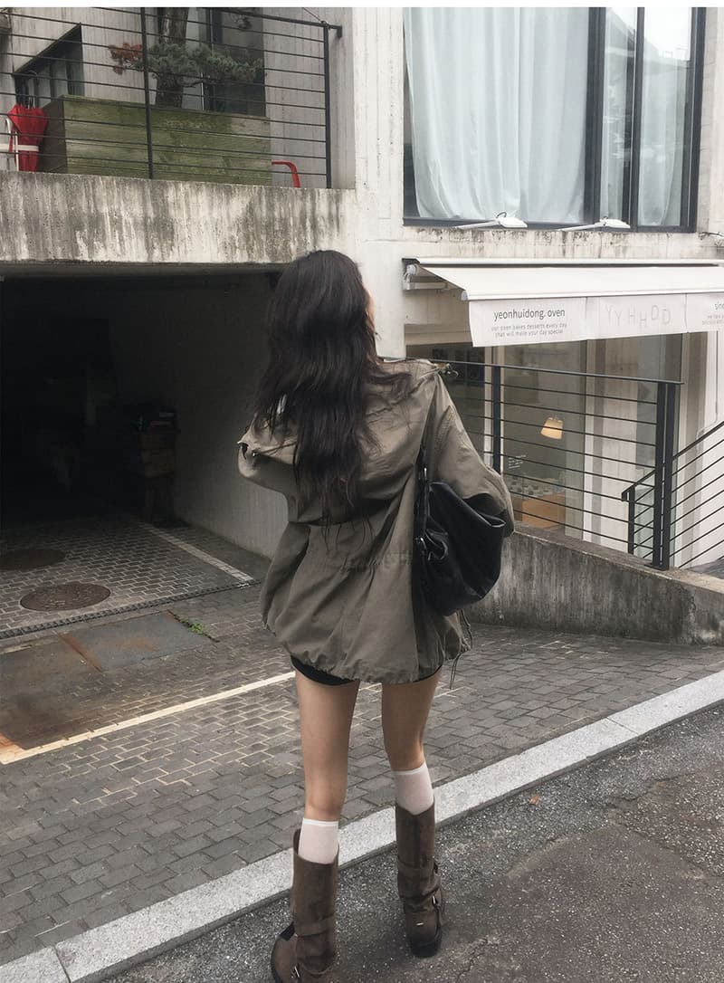 chic 한국 스타일 미니멀리즘 쇼트 스타일 재킷 재킷 상세 이미지 11