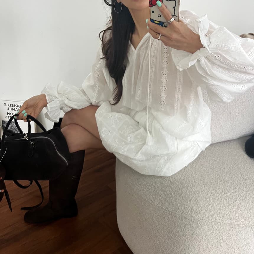 재고 있음 한 스타일 달콤함 자수 백 잡아라. 의류 상세 이미지 8