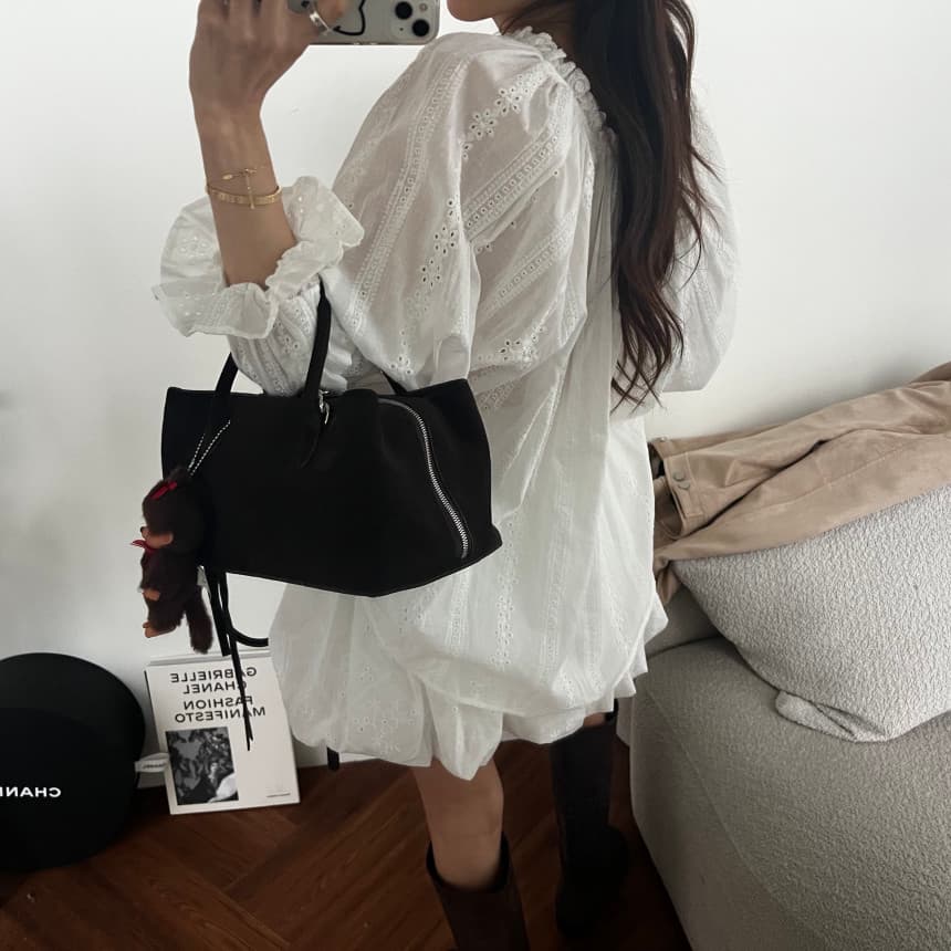 재고 있음 한 스타일 달콤함 자수 백 잡아라. 의류 상세 이미지 11