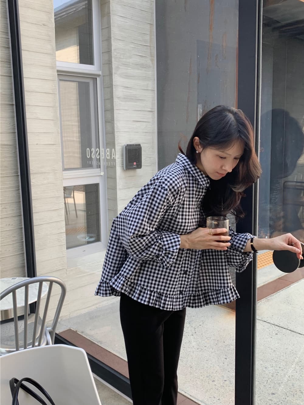 재고 있음 레트로 큰 진자 캐주얼 셔츠 셔츠 상세 이미지 8