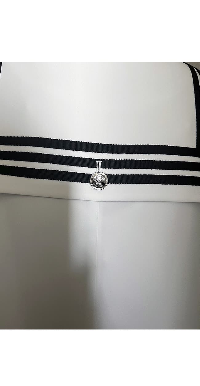 재고 있음 레트로 롱 코트 해군 칼라 롱 코트 드레스 상세 이미지 8