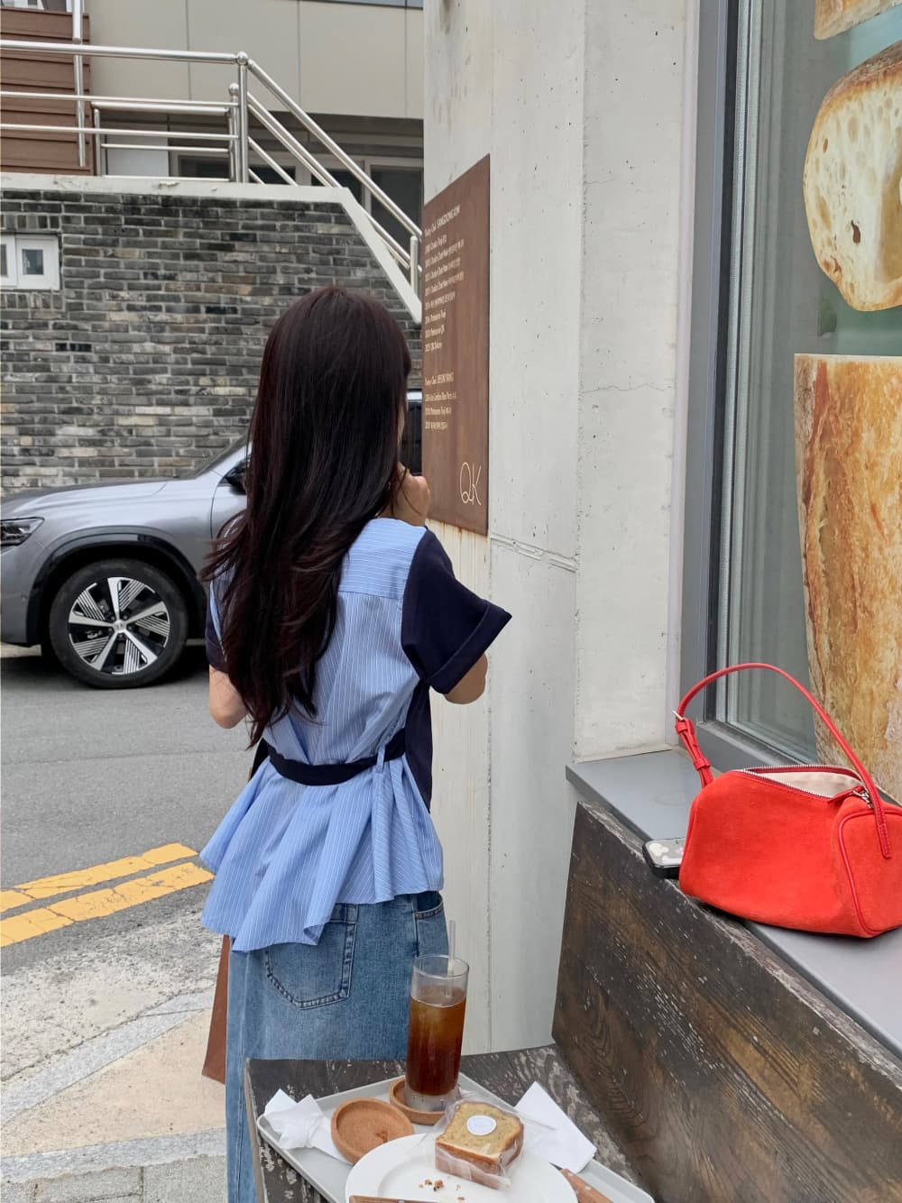 재고 있음 한 스타일 디자인 센스 패치워크 백 잡아라. 의류 상세 이미지 22