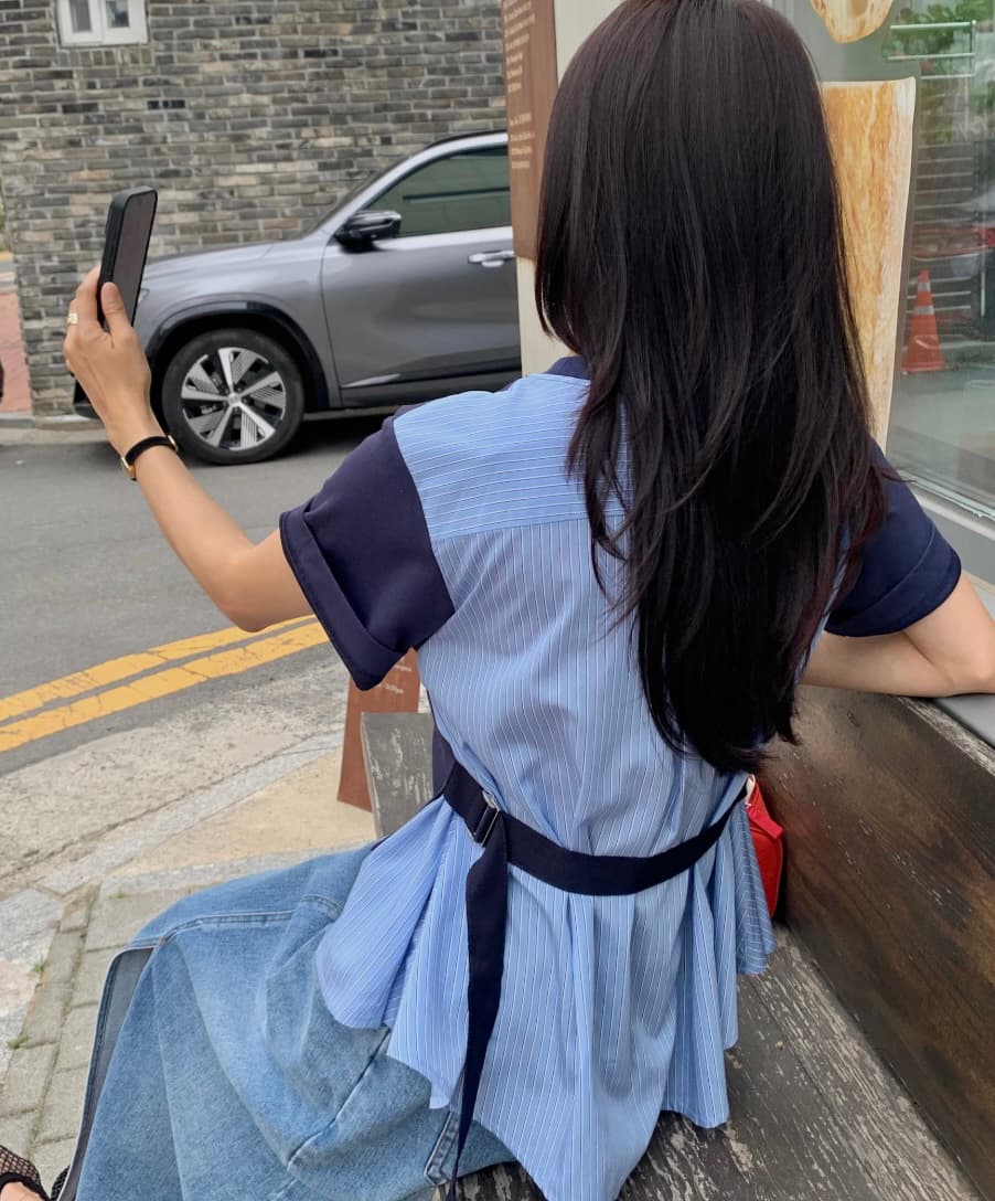 재고 있음 한 스타일 디자인 센스 패치워크 백 잡아라. 의류 상세 이미지 32