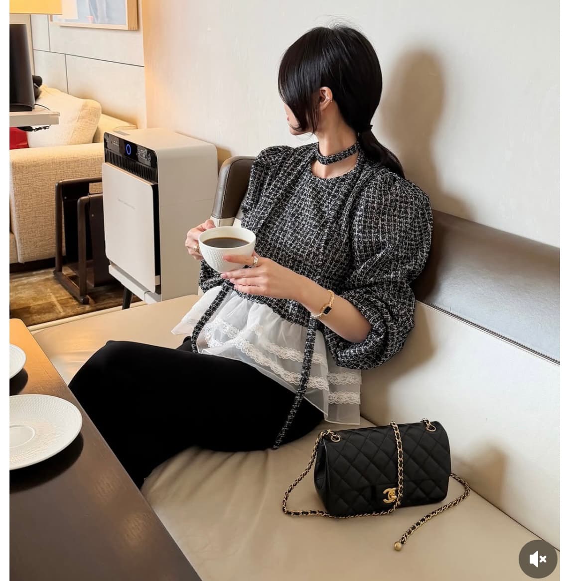 한 스타일 레트로 레이스 패치워크 백 잡아라. 의류 상세 이미지 2