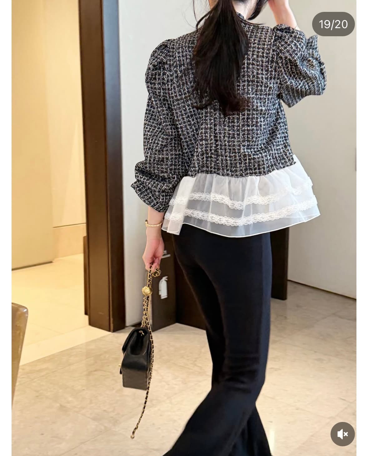 한 스타일 레트로 레이스 패치워크 백 잡아라. 의류 상세 이미지 9
