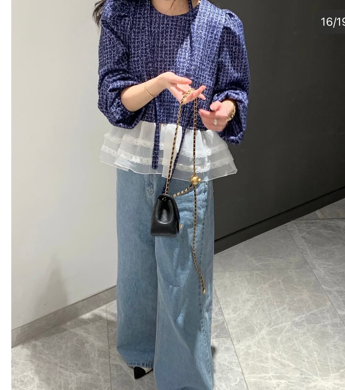 한 스타일 레트로 레이스 패치워크 백 잡아라. 의류 상세 이미지 18
