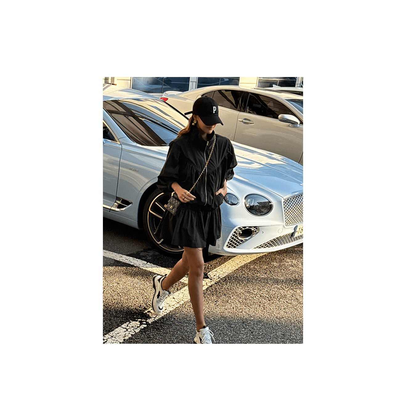 한 스타일 운동 디자인 센스 긴팔 세트 미니 스커트 이미지 5