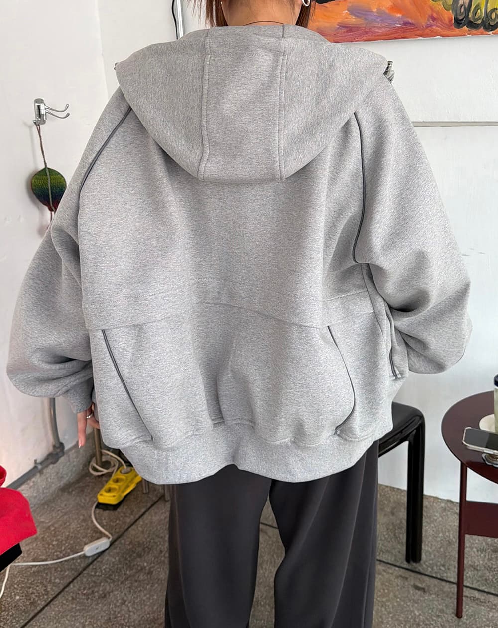 한 스타일 다용도 후드 티 스웨터 상세 이미지 20