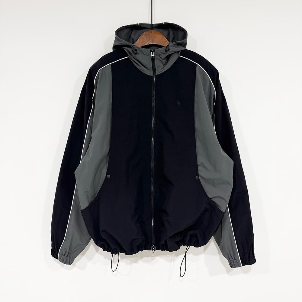 한 스타일 배색 oversize 후드 재킷 상세 이미지 18