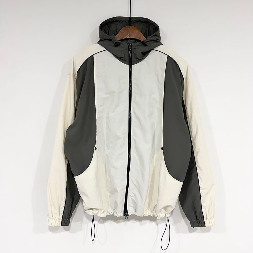 한 스타일 배색 oversize 후드 재킷 상세 이미지 19