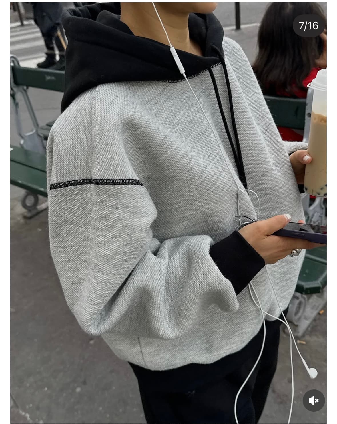 연령 감소 디자인 센스 후드 티 스웨터 상세 이미지 6