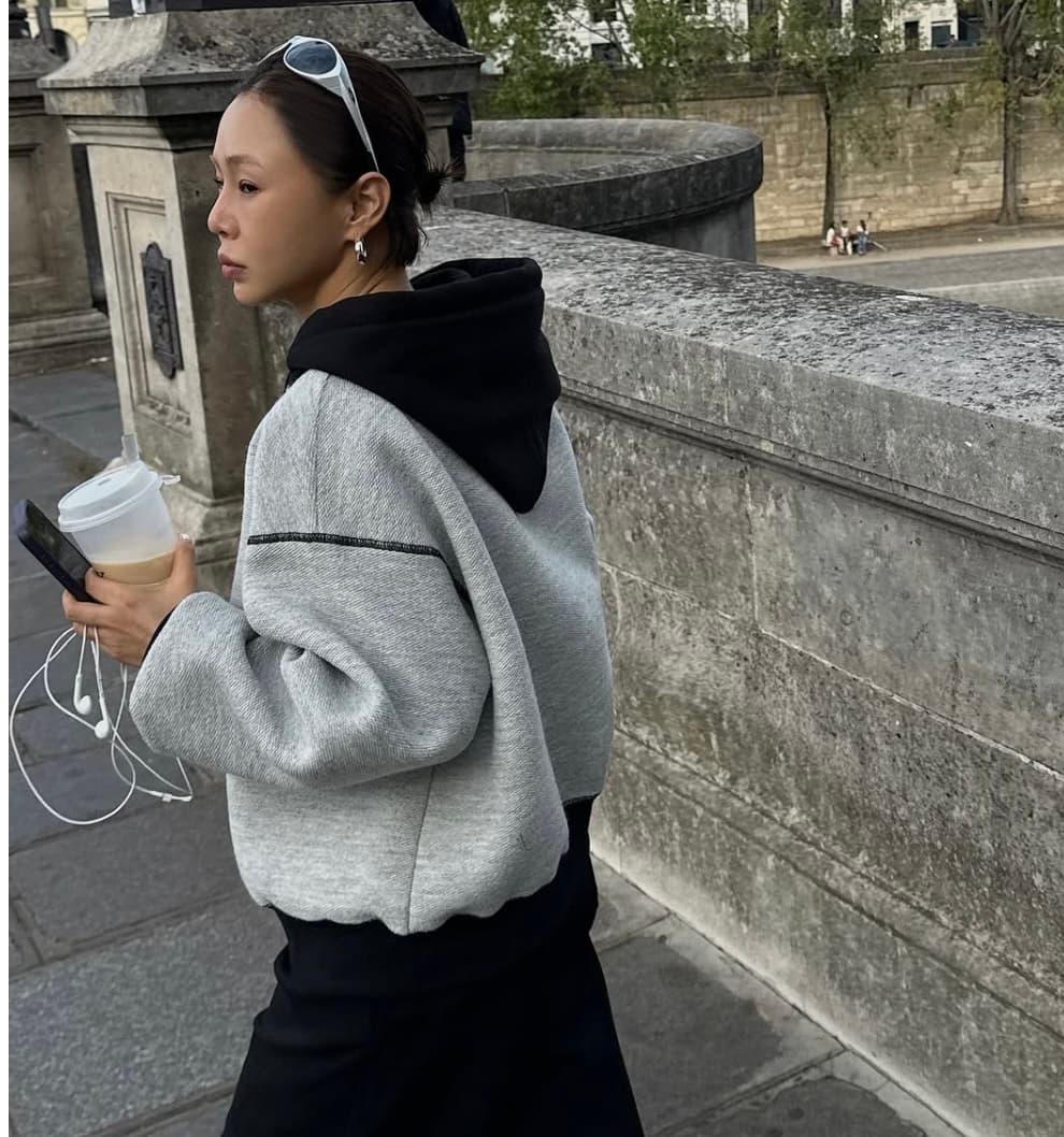 연령 감소 디자인 센스 후드 티 스웨터 상세 이미지 7