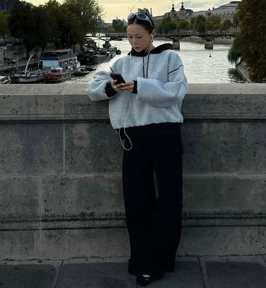 연령 감소 디자인 센스 후드 티 스웨터 상세 이미지 8