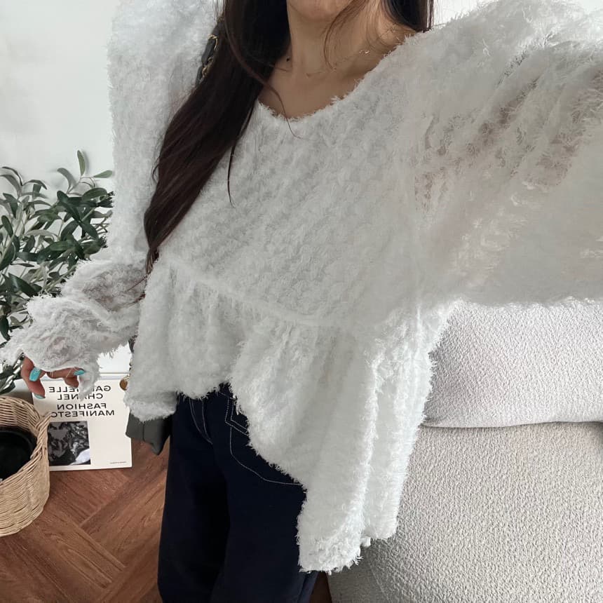 재고 있음 한 스타일 달콤함 자수 맨위 셔츠 이미지 3